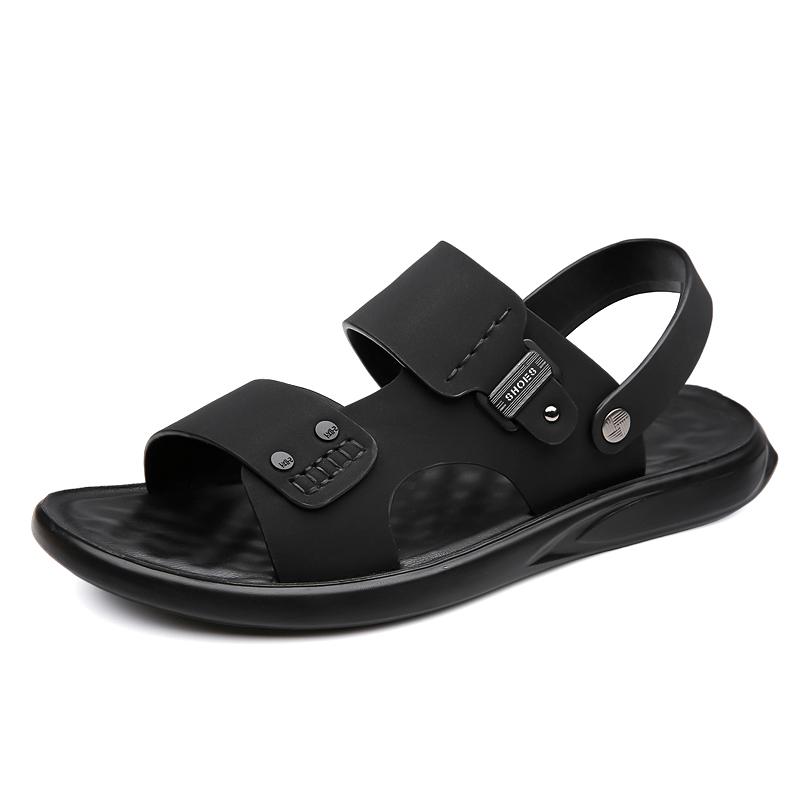 Fashion Hot Sale Summer Mens Sandals Outdoor Non-slip Men Beach Flats Handmade PU Leather Sandaly Fashion Men Wading Aqua Shoes Slippers