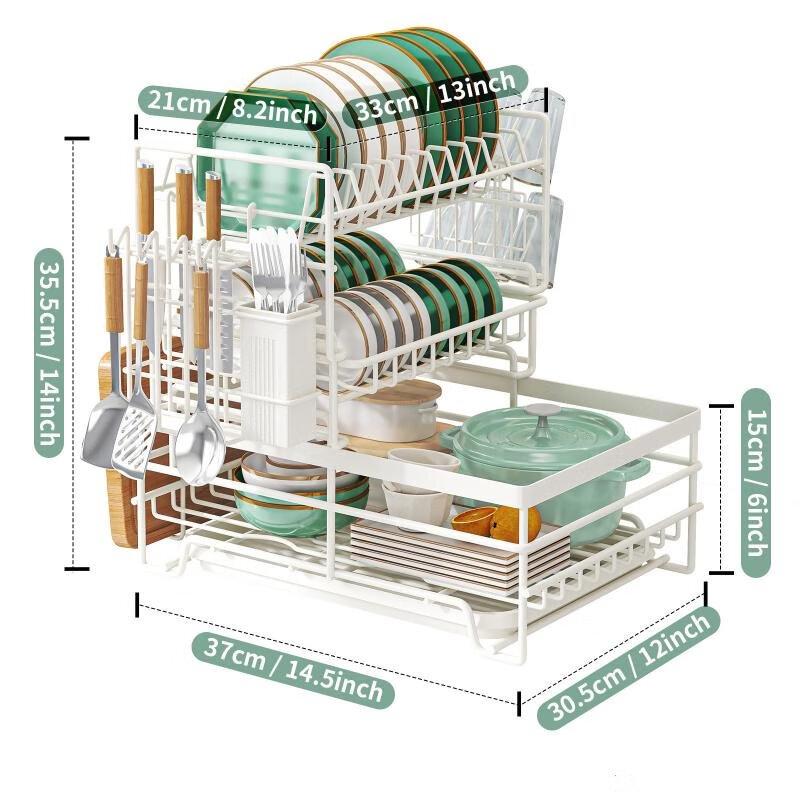 Lilang 3-Tier Metal Kitchen Dish Drainer