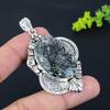 Black Rutile Gemstone Handmade 925 Sterling Silver Jewelry Pendant 2.60" Y7w36