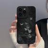 Black Butterfly Phone Case for iPhone 12/13/14 Plus/15/Pro Max - Drop-Proof, Simple Design