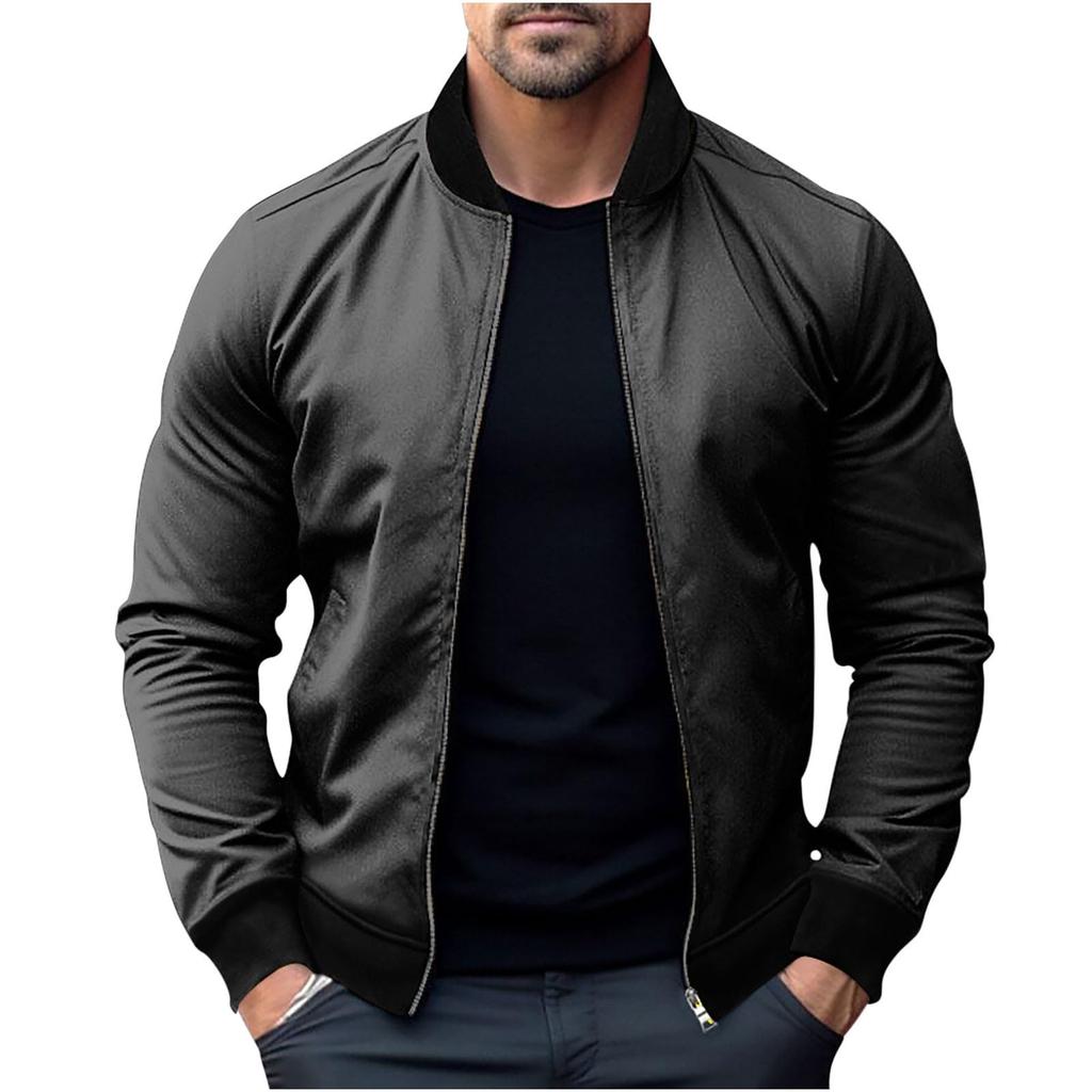 Men's Cotton Jacket Thin  Jacket Casual  Jacket With Zip Flight Jackett  Classic Outdoor Clothing