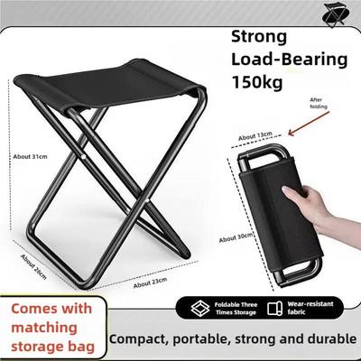 Chaise pliante portable multifonctionnelle pour pique-nique en plein air, camping, tabouret de pêche ultra léger, tabouret de voyage, accessoires de pêche