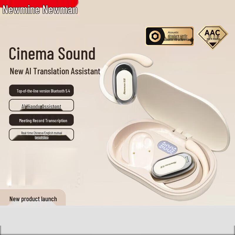 Newmine M16 AI Translation Ear-Hook Bluetooth Earphones