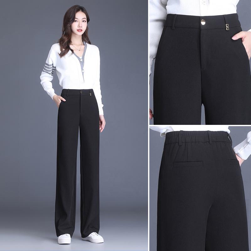 Damen Anzughose mit fließendem Schnitt und geradem Bein, Frühjahr/Herbst 2026: Locker, Schlankmachend, High-Waist, Elegant, Schmal-Weiter Bein, Lässiger Stil.