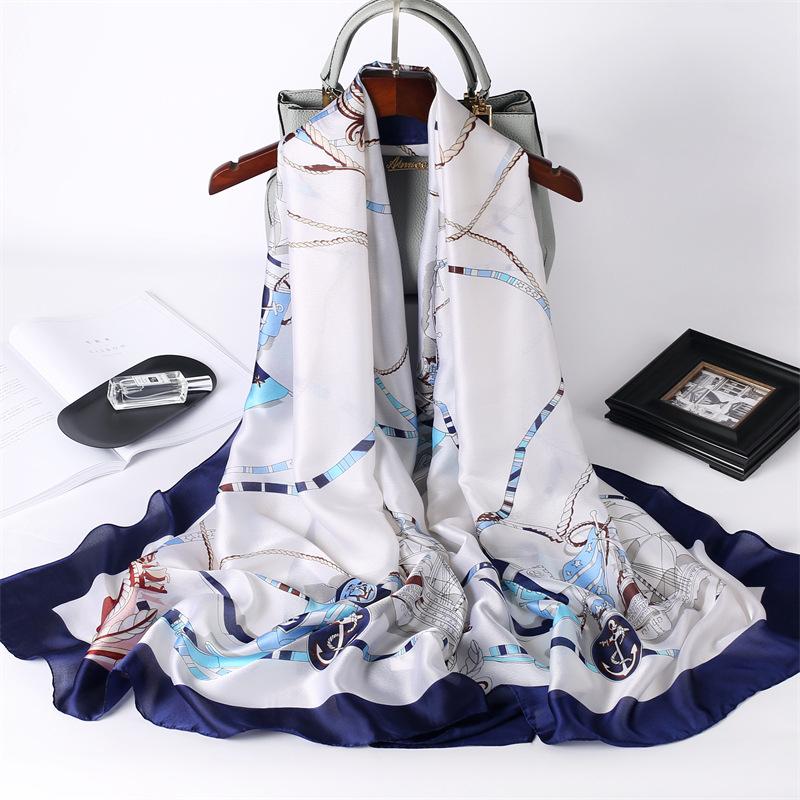 New Sunscreen Scarf for Women New Silk Satin Versatile Summer Sunscreen Silk Scarf Mother's Day Gift