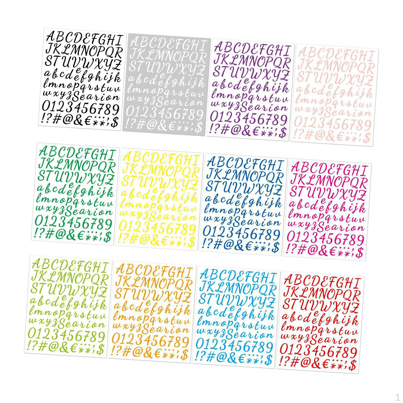 

12 листов наклеек с алфавитом, номера для почтового ящика, этикетки, многоцелевые буквы для бизнеса