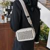 This Year's Popular Bag 2025 New Korean Version of Fashion Rivets Personalized Trend Women's Wide Shoulder Straps Crossbody Small Square Bag