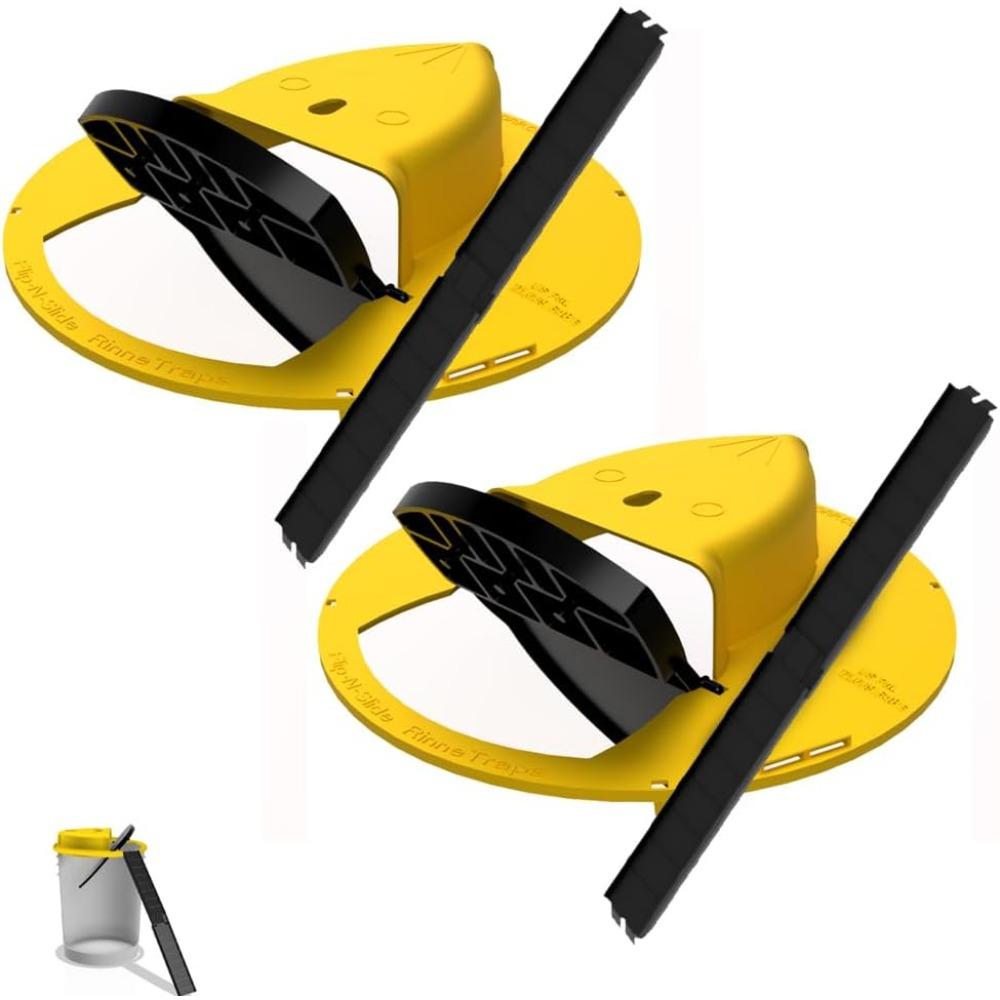 Flip Slide Bucket Lid Mouse Trap | 2 Pack | | Multi-Catch | | Made in USA | US Patent D1,039,648s