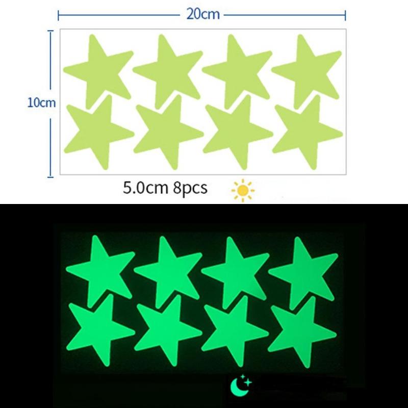 2-pack Luminous Wall Stickers Rooms Dots Stars Ceiling Wall Decals Glowing Stickers Decals Glow In The Dark Home Decor for Kids