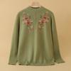 Mom Sweater Autumn and Winter Women's Fashion Embroidered Knitted Sweater Pullover Women's Clothing Fleece Warm Top Year-old Autumn Clothing