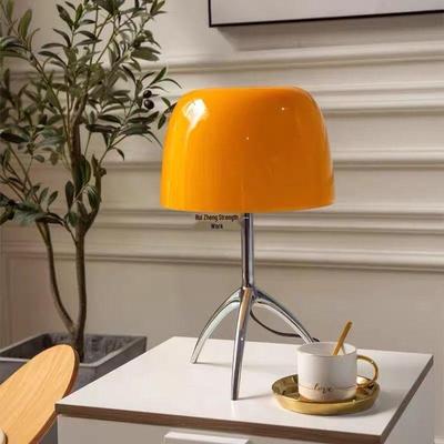 Bauhaus Modern Minimalist Glass & Copper Table Lamp for Bedroom, Study, or Living Room