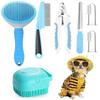 Practical 7-piece Pet Grooming Set Multifunctional Cat Hair Comb Pet Nail Clipper Dog Toothbrush Set Dog Accessories Cleaning