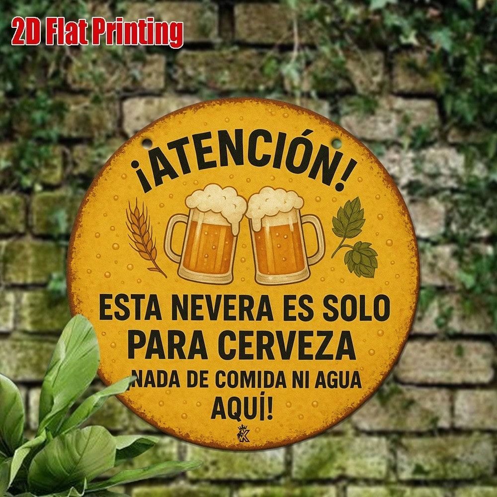 

Vintage Beer Mug Warning Sign Metal Wall Art Poster