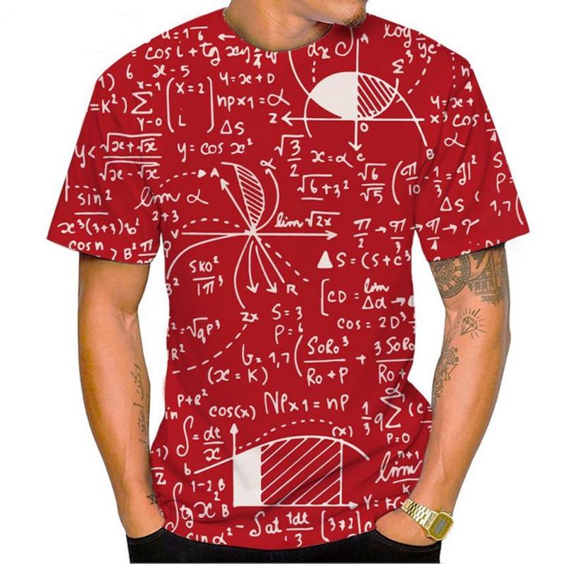 Summer Men Fashion New Mathematical Formula 3D PrintT-Shirt Number Funny Short Sleeve Equation Unisex Kids Hot Sale Casual Top