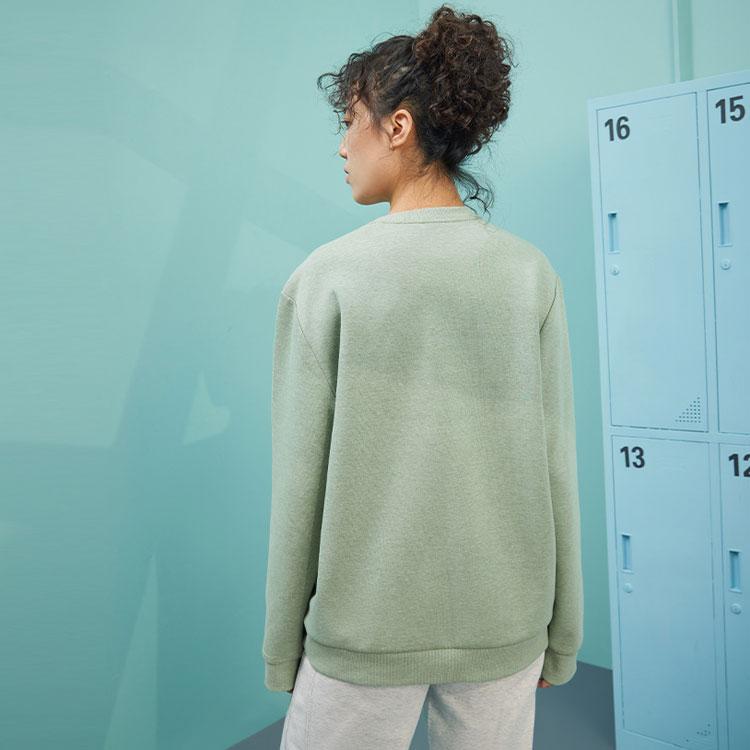 Reebok Round Neck Knitted Pullover Printed Long Sleeve Sweatshirt Unisex Sweatshirt Green 223RMS305UGL2