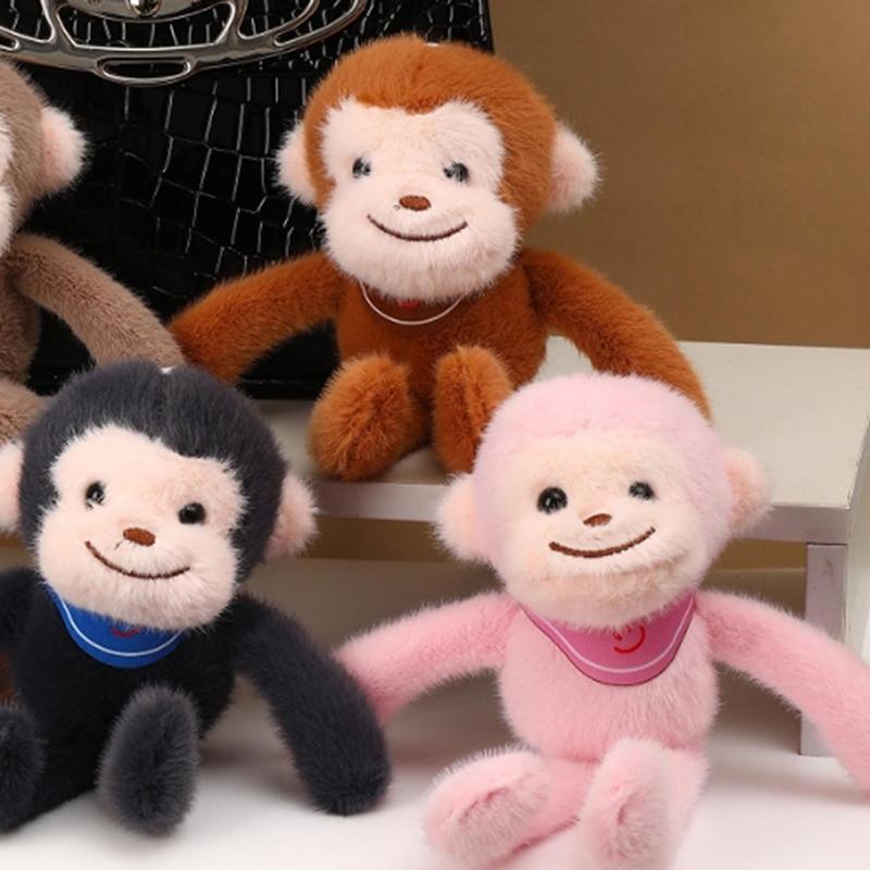 1 Stuk Rugzak Hanger Decoratie Schattig Dier Kleine Aap Pluche Pop Speelgoed Hanger Sleutelhanger Cadeaus