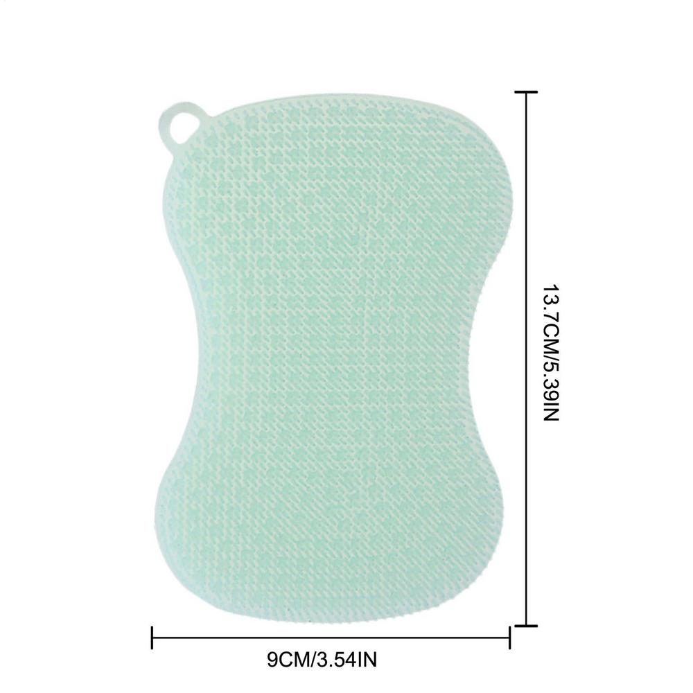 

1pcs Kitchen Cleaning Brush Washing Cleaning Brushes Pot Pan Sponge Scrubber Fruit Vegetable Dish Silicone Dishwashing Brush зелёный