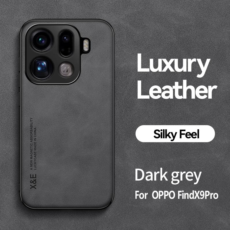 

EUCAGR Luxury PU Leather Magnetic Shockproof Back Case For OPPO Find X9 Pro X9Pro With Metal Plate Phone Shell For OPPO Find X9 For OPPO Find X9 чёрный