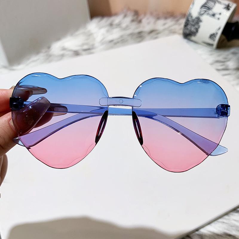 Fashion Jelly Gradient Children Heart-shaped Lenses Sunglasses Outdoor Sun Protection Glasses Colorful Sun Glasses Goggles Other