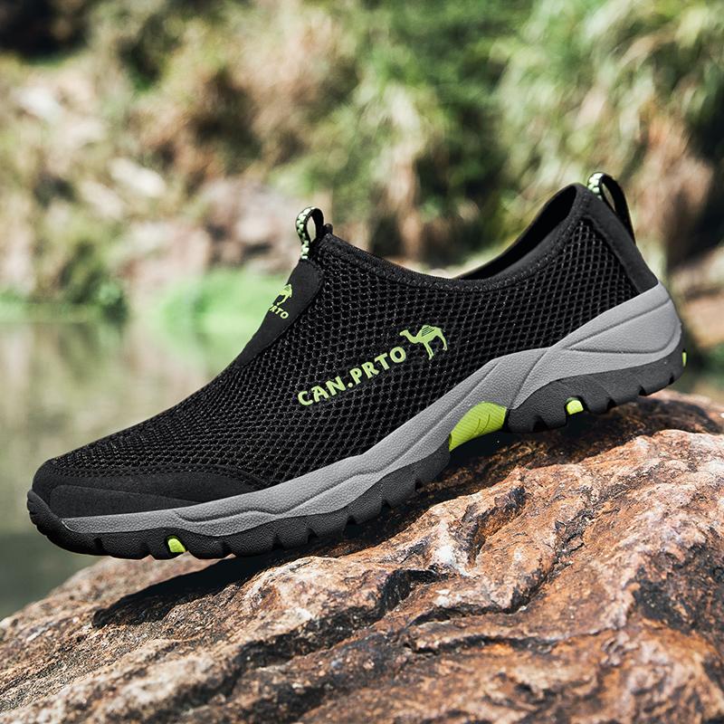 Mode Sommerschuhe Herren Freizeitschuhe Mesh Outdoor Atmungsaktive Slip-on Flats Herren Sneakers Bequeme Wasserhalbschuhe