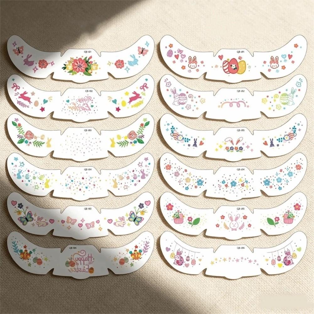 Long Lasting Easter Face Tattoo DIY Cheek Temporary Tattoo Face Freckle Stickers Music Festival