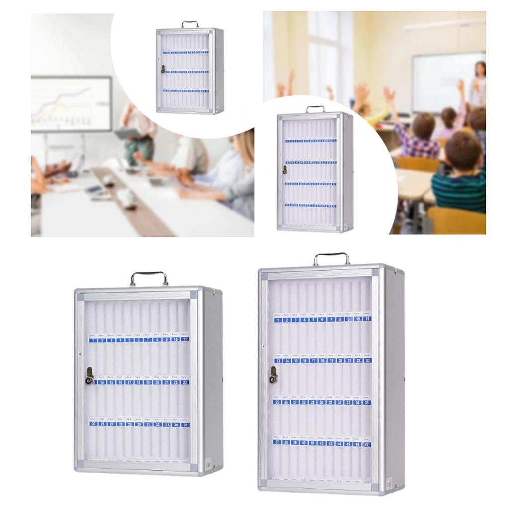 Phones Storage Cabinet Student Sturdy Aluminum Alloy Classroom Dormitory Meeting Transparent Door Portable Handle Storagebox