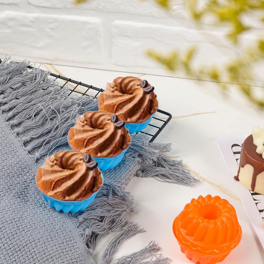 6 stk Silikon Bakeform Kakeform Høy Temperatur Og Lett Å Løsne Kakeform Liten Spiral Chiffonkakeform Halloween Godteri
