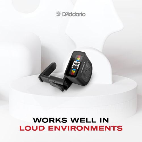 D'Addario Rechargeable Micro Headstock Tuner PW-CT-12RC, Chromatic Type, Full Color Display