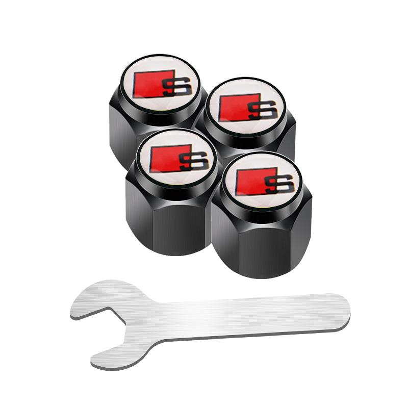 2026 Alloy Car Wheel Tire Valve Stem Caps Covers For S1 Sline R8 B6 Quattro TT A4 A5 A6 A3 A1 A7 S6 S8 S4 S2 RS3 RS5 Q3 Q5 Q7 2x