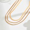 European and American hip-hop fashion temperament flat snake chain chain necklace simple and versatile multi-layer stacked wearing necklace men's