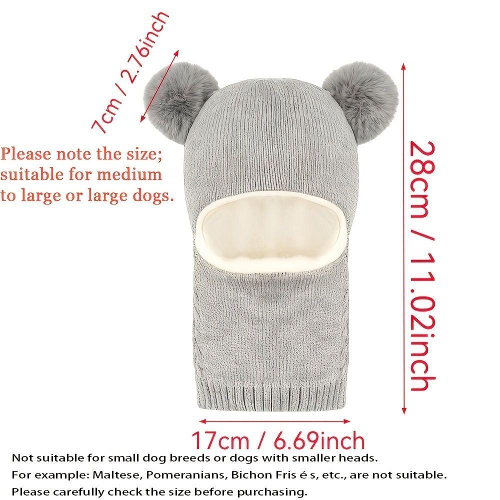 Pohodlná pletená teplá čepice Jednobarevná Ručně vyráběná pokrývka hlavy pro mazlíčky Teplá Absorbující zvuk Redukce hluku Pokrývka hlavy Jaro