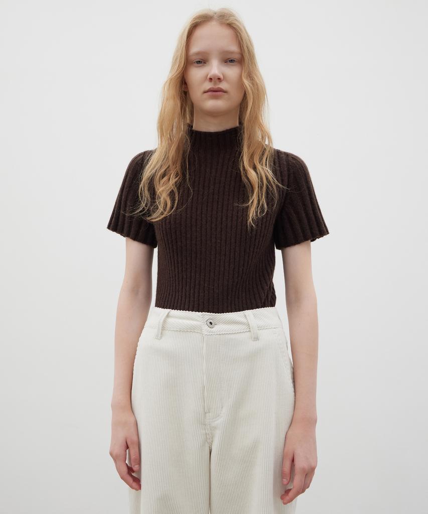 Leuba Fine Wool Half-Neck Knit - Choco Brown