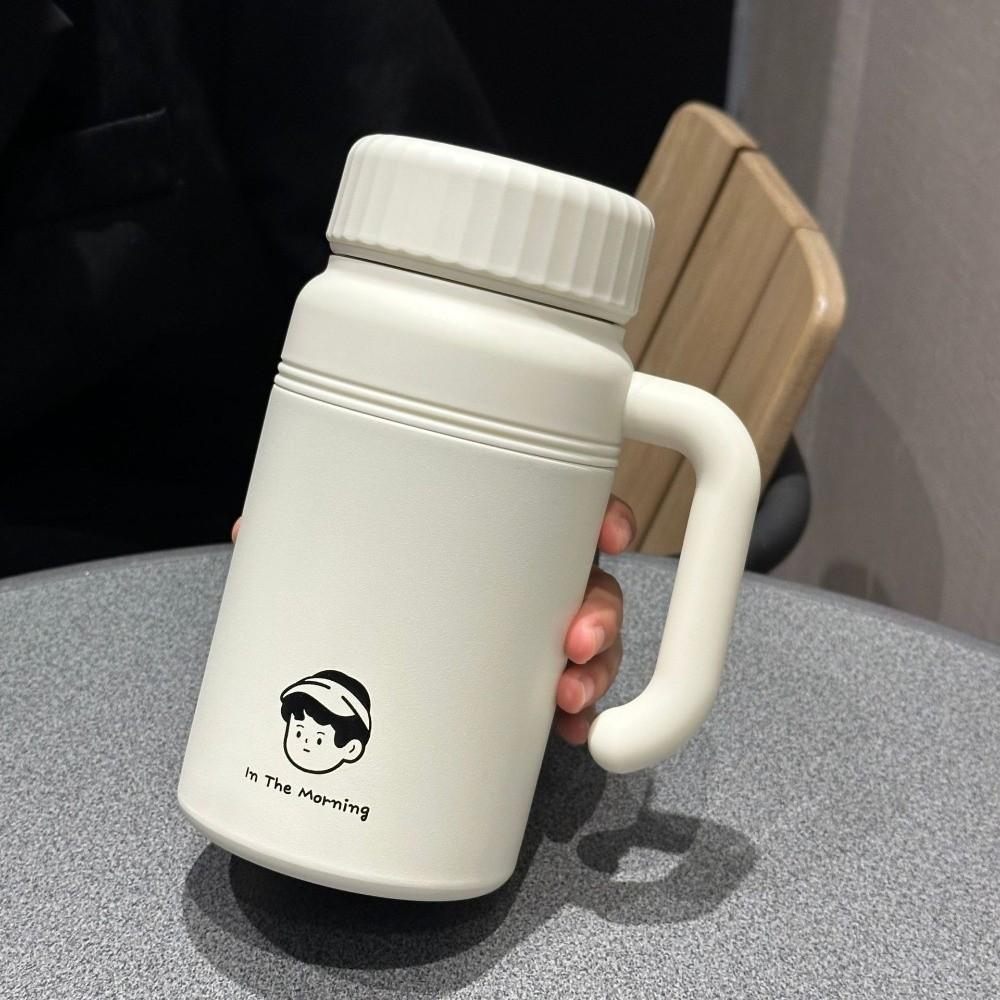 Large Capacity Stainless Steel Water Bottle Stylish Tea Cup Durable Vacuum Flasks  Outdoor Use