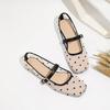 Zr Polka Dot Flat Shoes With Nonslip Rubber Sole For Summer Casual Wear