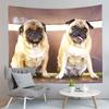 Cute Animals Pet Pug Dog Decor Tapestry for Backdrop Creativity Bedroom Dorm Living Room Modern Decor Wall Hanging Tapestries