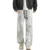 Official Trendy Casual Pants for Men, American High Street Straight-Leg Dirt Pants, Loose Wide-Leg Trousers for Men, Gray, 3XL