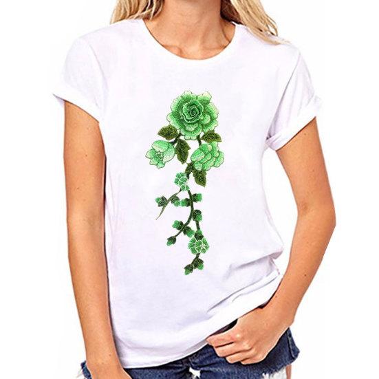 Kwiatowy haft naszywka z haftem DIY szycie na sukience z aplikacją Craft