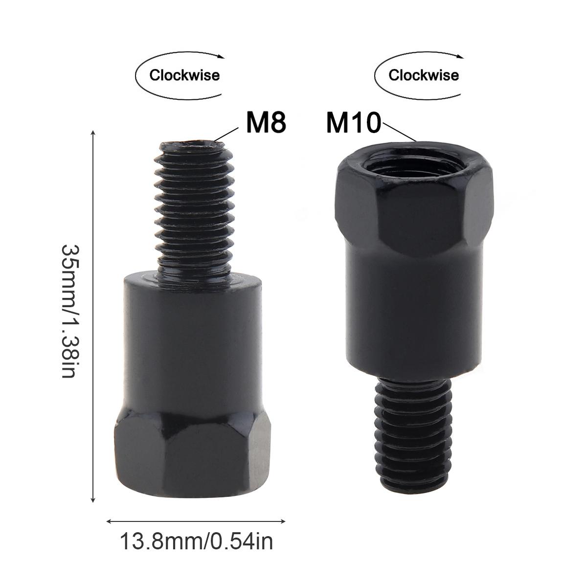 

1pc 8mm 10mm Mirror Adapter Black Silver Metal Rearview Bolt Screw Thread Conversion Bolt Motorbike Mirror Screw Anti-clock Clockwise 1PC M8M10RR