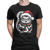 Leisure Squirrel Xmas Santa Hat Scarf Christmas T-Shirts for Men Crew Neck 100 Cotton T Shirts  Short Sleeve Tees Plus Size Tops