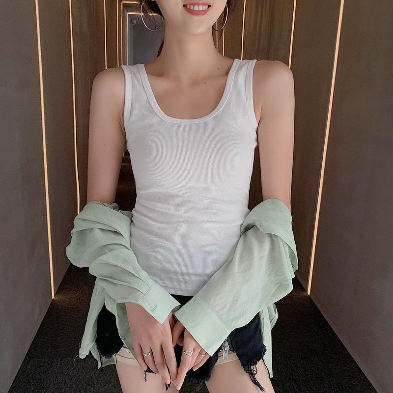 Women's Summer T-shirt Knitted Short Suspender Thread Vest Women's Summer Base Sexy Top