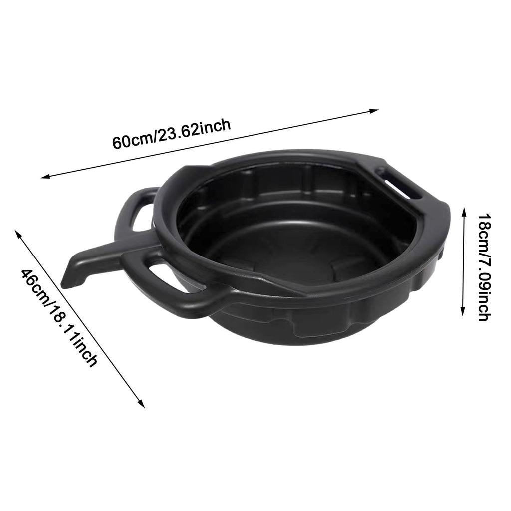 15L Car Oil Drain Pan Portable Waste Oil Collection Tray Easy to Clean Holder Thickened for Truck Repairing Part Cleaning Garage