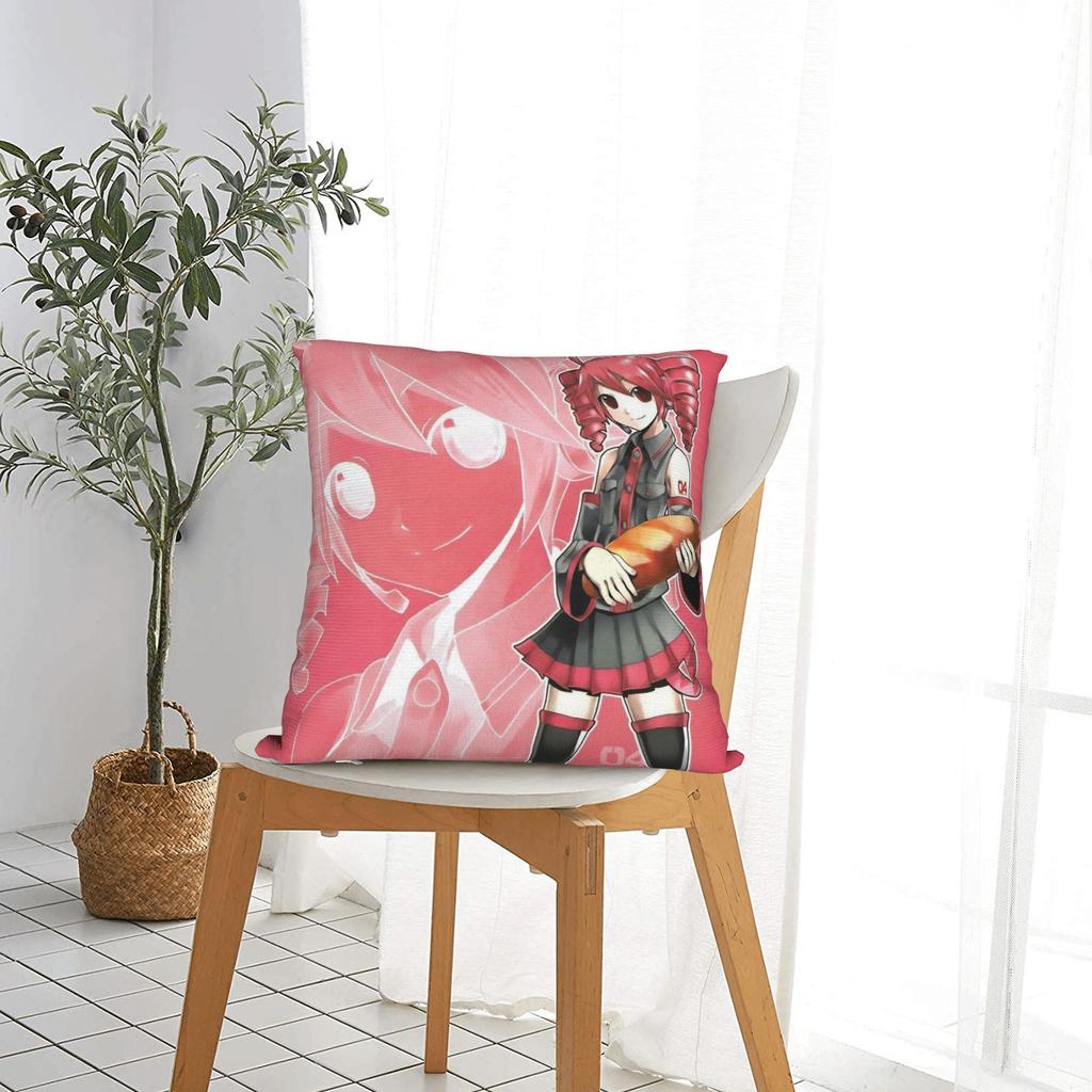 Kasane Teto Square Pillow Cases Anime Vtuber Cushion Cover Awesome Zippered Decorative Throw Pillow Case Cover for Home 40*40cm
