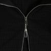 Leeoweeo Zip-Up Long Sleeve T-Shirt (Black)