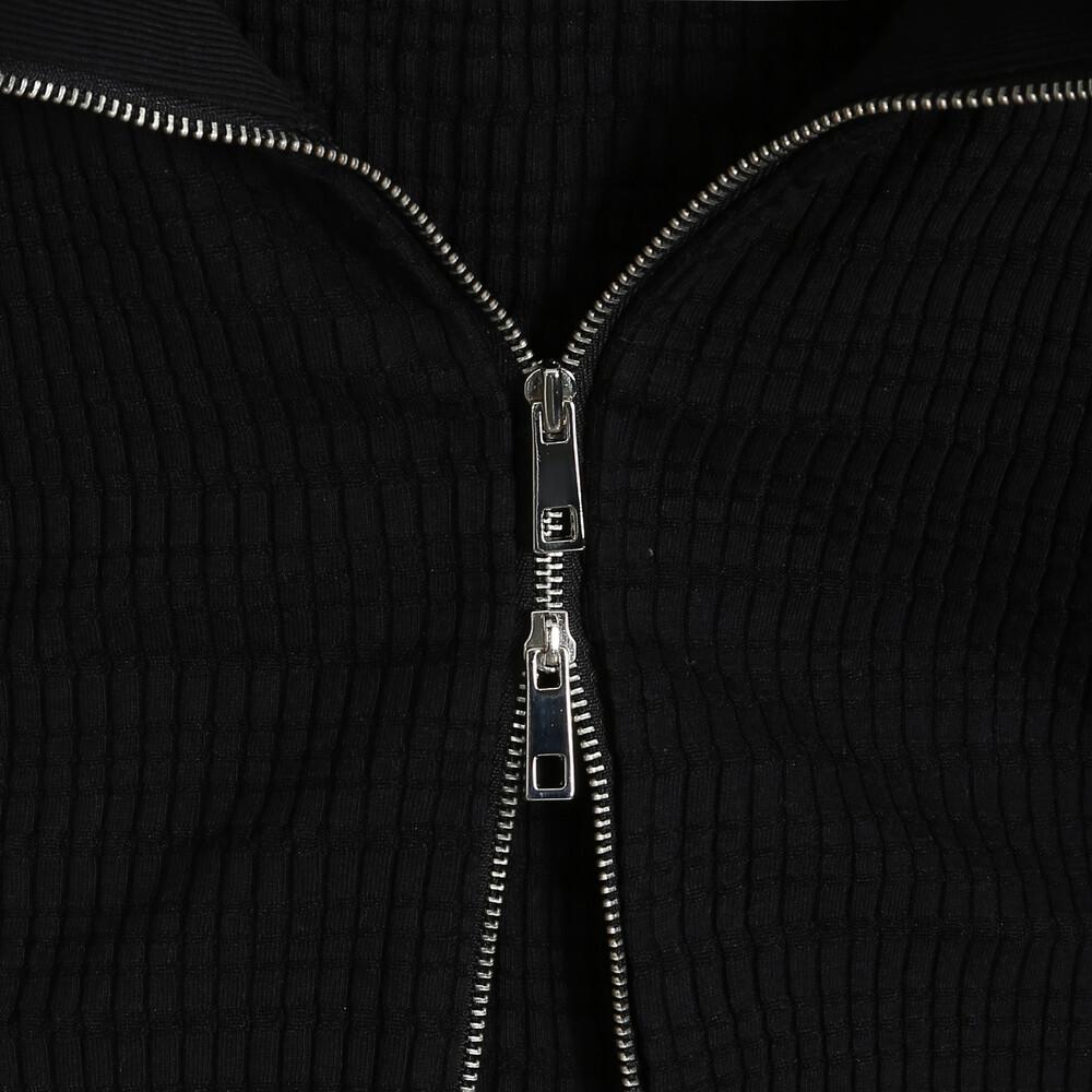 Leeoweeo Zip-Up Long Sleeve T-Shirt (Black)