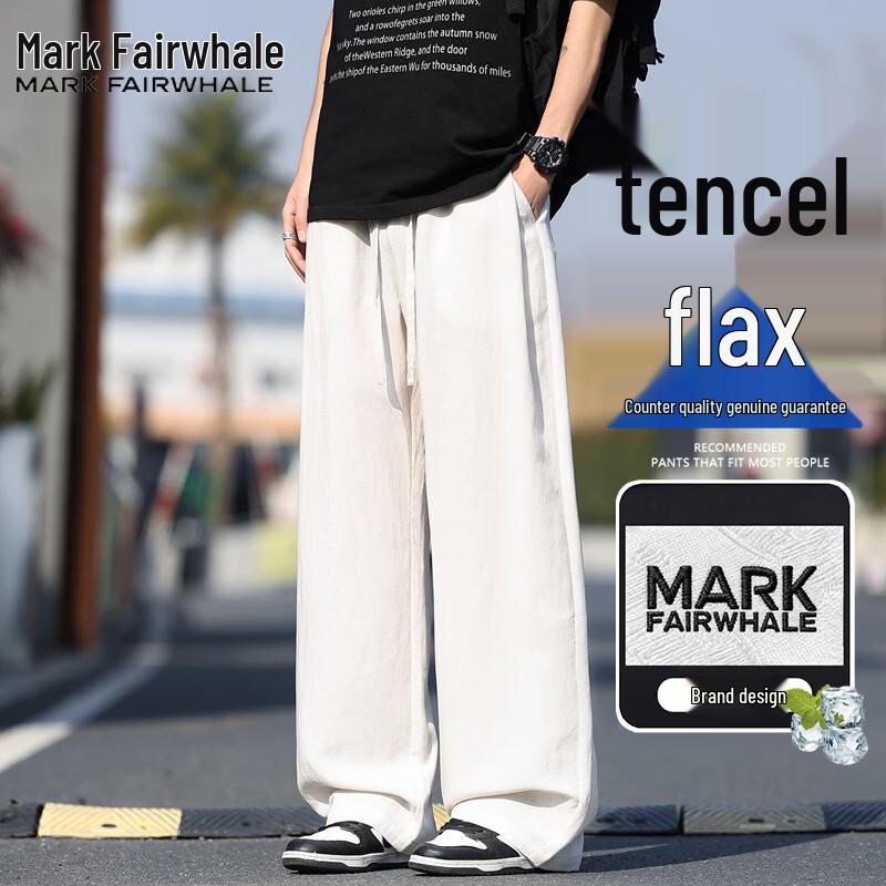 Mark Fairwhale Men s Summer Ice-Cool Tencel Linen Blend Casual Pants 3XL