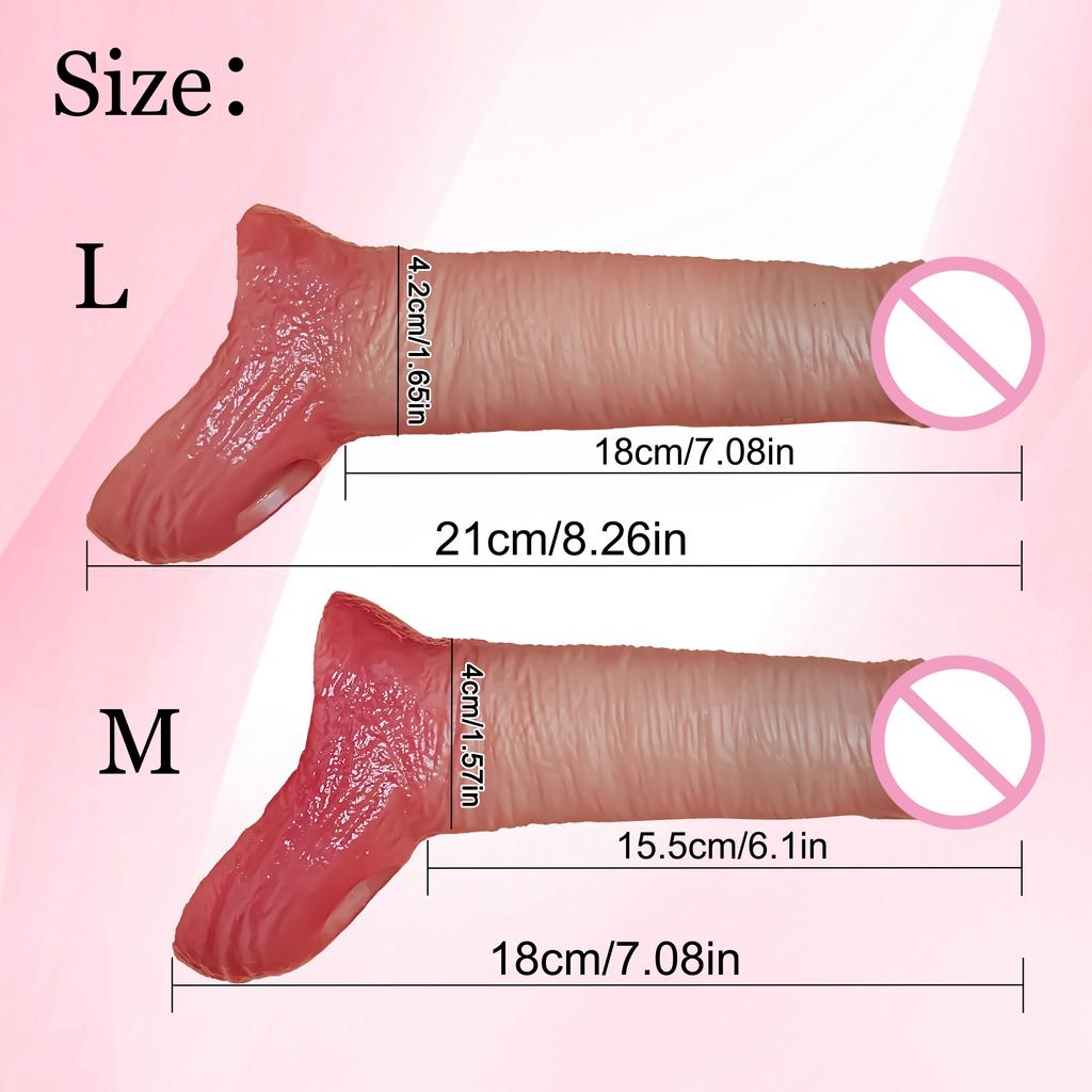 Realistic Penis Enlargement Sleeve Male Dick Cover Masturbador Masculino Dick Bondage Extender Ejaculate Sex Toys for Men 18+