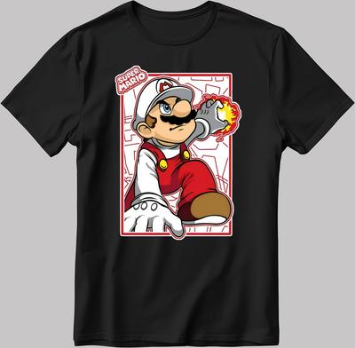 Super Mario Bros. White-Black Men/Women T Shirt AB207