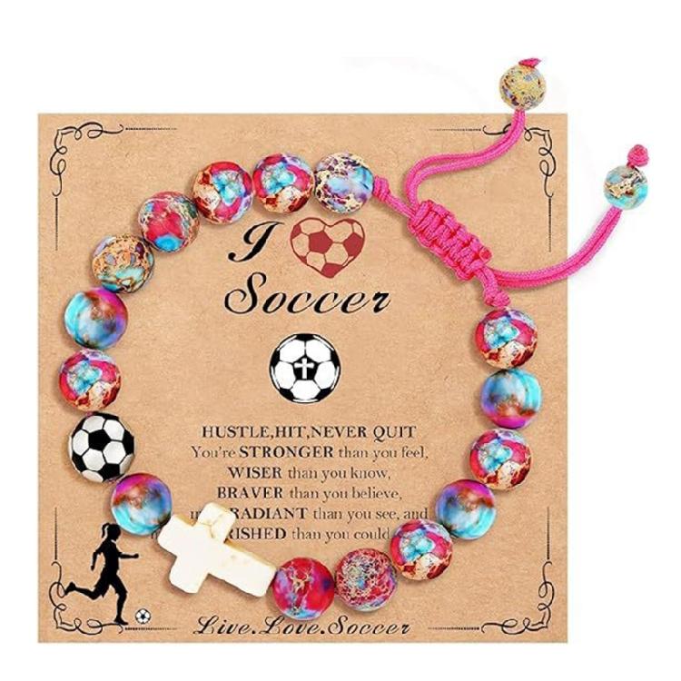 

Casual Wear Braided Bracelet Wrist Chain With Sports Crucifix Charm And Sparkling Crystal For Everyday Accessories