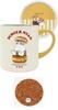 Mofusand Mug with Stainless Mofusand Burger Set Lid, Vacuum-Sealed Steel, 400ml, (Mug, Coaster)