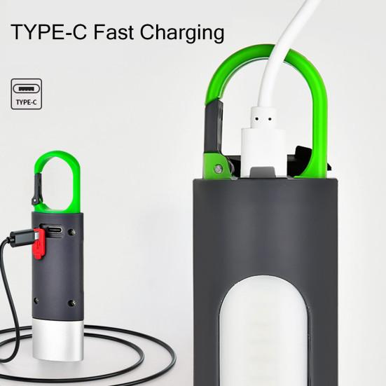 1 Set Keychain Flashlight 4-Gear High Brightness Tail Hook Waterproof Retractable Repair Work Handheld Flashlight Outdoor Equipment